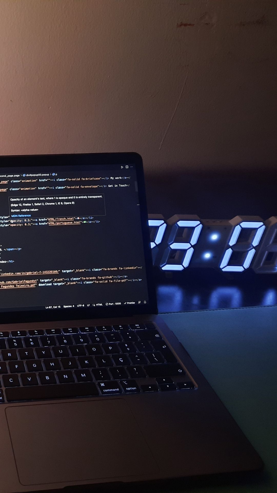 Coding the front end of a web project